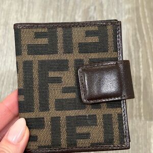 Fendi Black and Brown Wallet and Card Holder Vintage